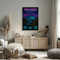Arkansas Scenic Hot Springs Cityscape Travel Poster