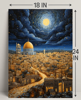 Moonlit Cityscape Poster