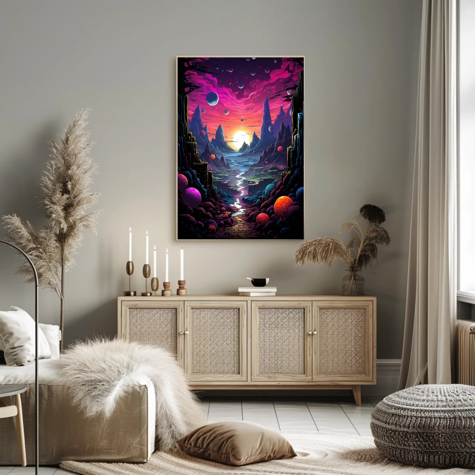 Cosmic Landscape Fantasy Poster PosterGoat