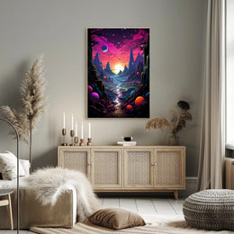 Cosmic Landscape Fantasy Poster PosterGoat