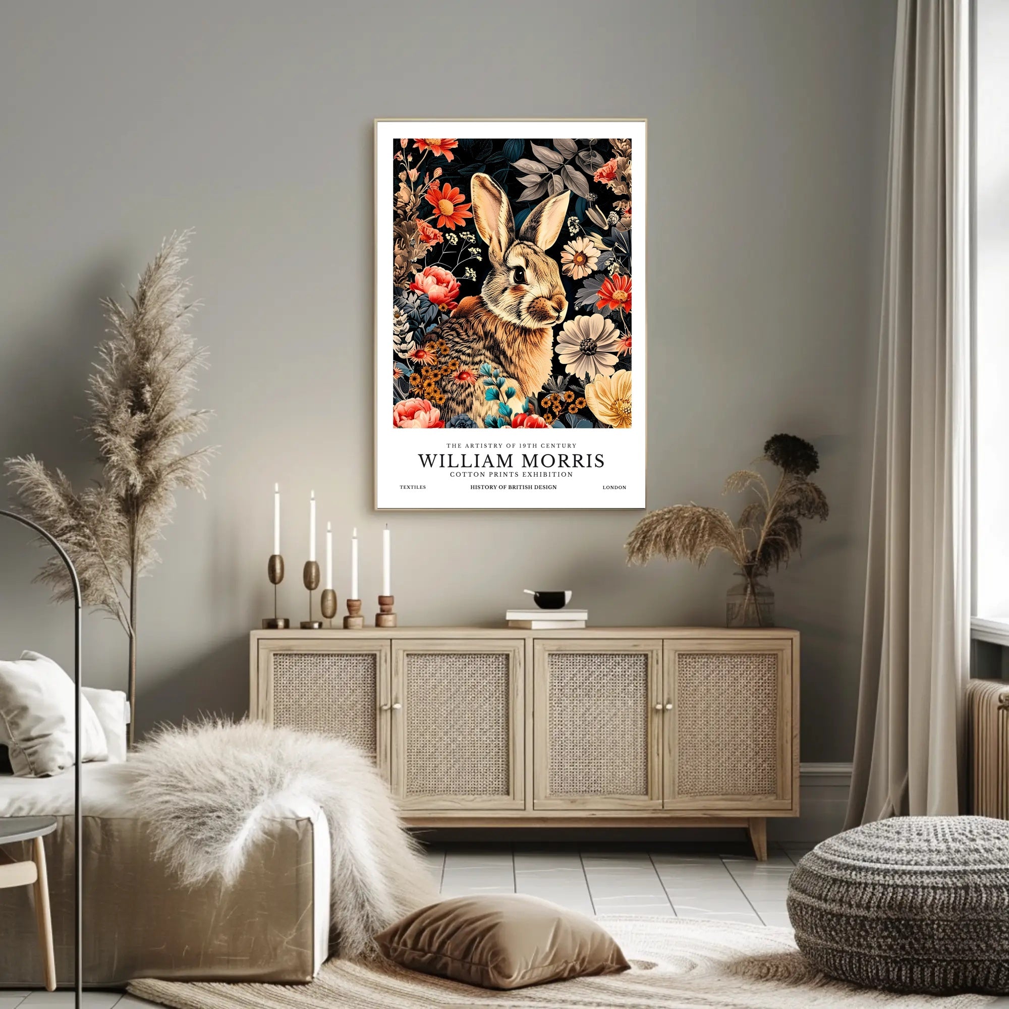William Morris Rabbit Floral Heritage Poster