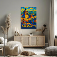 Oaxaca City Vibrant Mosaic Poster