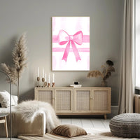 Pink Ribbon Elegance Minimalist Wall Art Poster