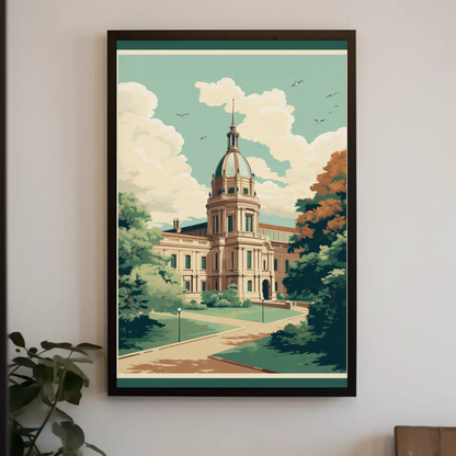 European Palace Garden Pathway Travel Poster