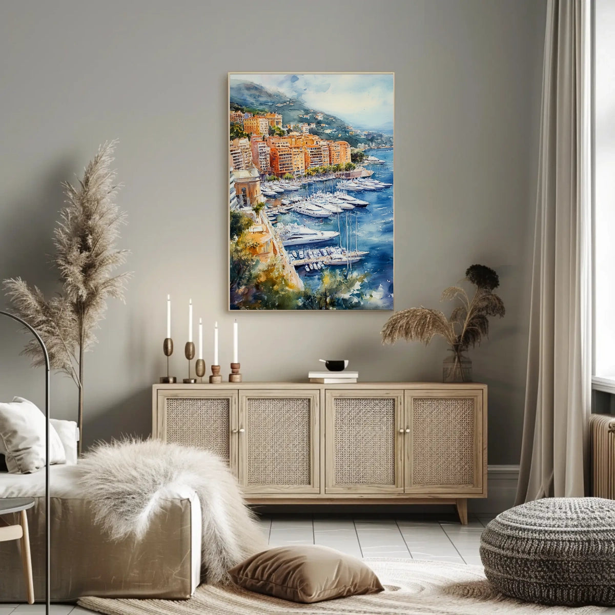 Monaco Monaco Harbor with Yachts View Poster
