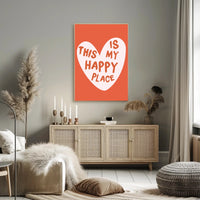 Heart-Shaped Happy Place Motivational or Quote Poster PosterGoat