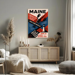Maine The Lobster State Poster