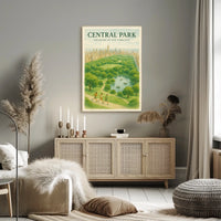 Central Park Harmony Cityscape Poster Vintage Wall Art