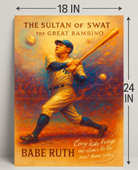 Babe Ruth Vintage Baseball Sports Poster