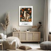 Majestic Leopard Floral William Morris Artistic Poster