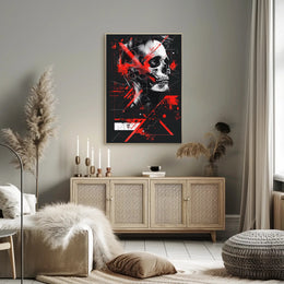 Skull Artistry: Edgy Abstract Design Futuristic Sci-Fi Poster PosterGoat