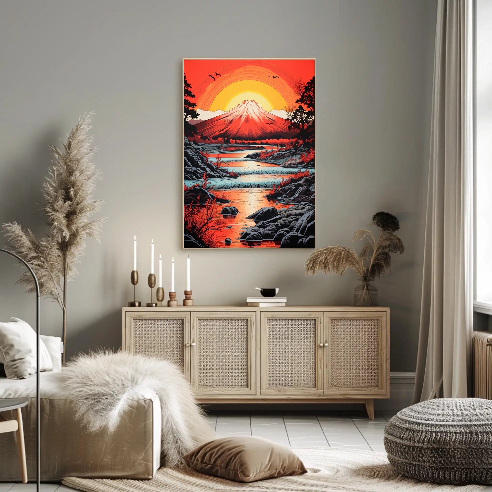 Radiant Mountain Sunset Poster PosterGoat