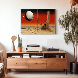 Surreal Extraterrestrial Landscape Poster with Futuristic Sci-Fi Vibe