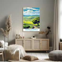 Wensleydale Tranquil Landscape Yorkshire Travel Poster