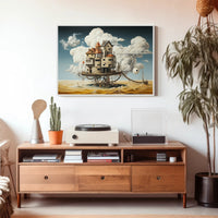 Surreal Dreamscape with Mechanical Houses - Fantasy or Mythology Poster
