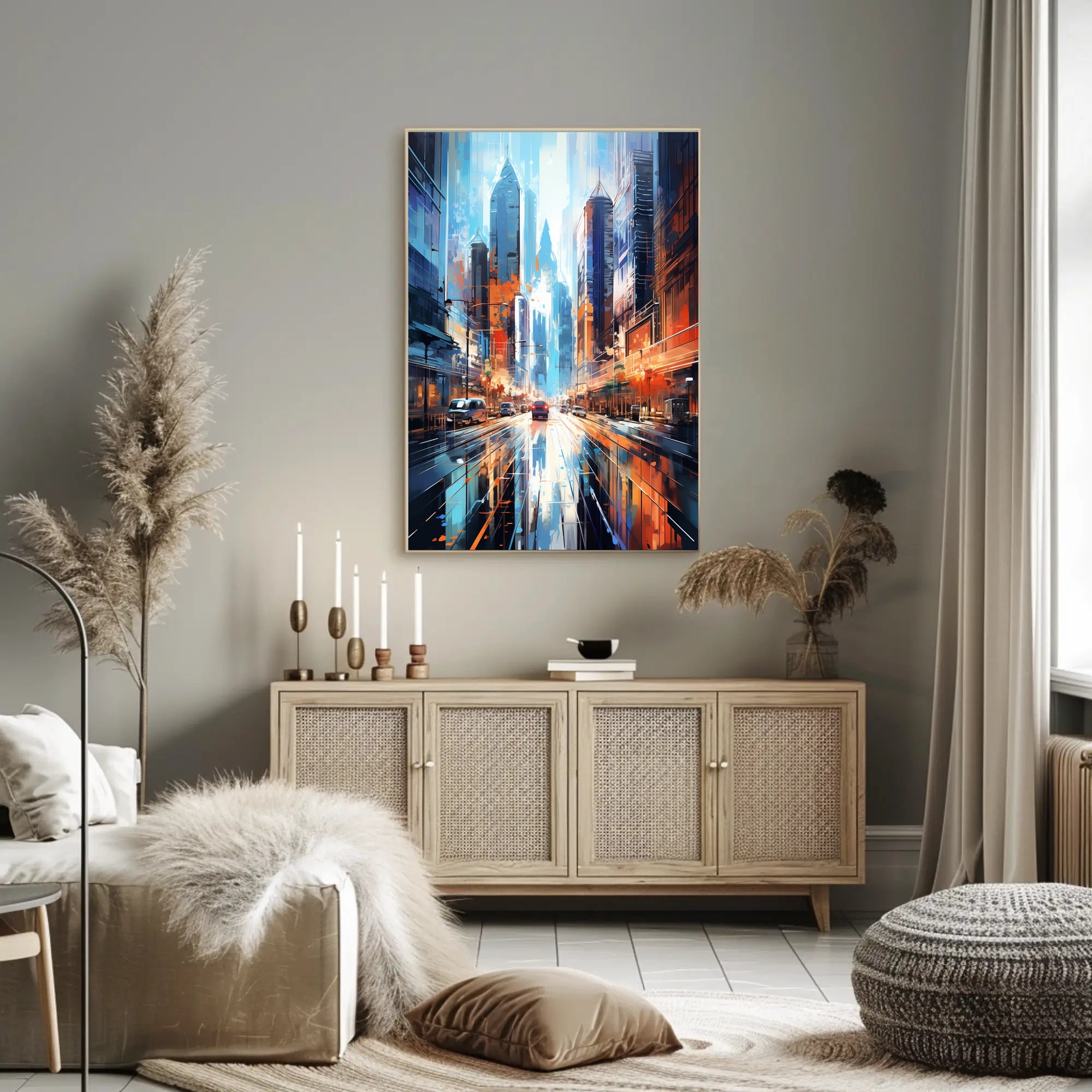 Urban Vibes A Futuristic Cityscape Poster