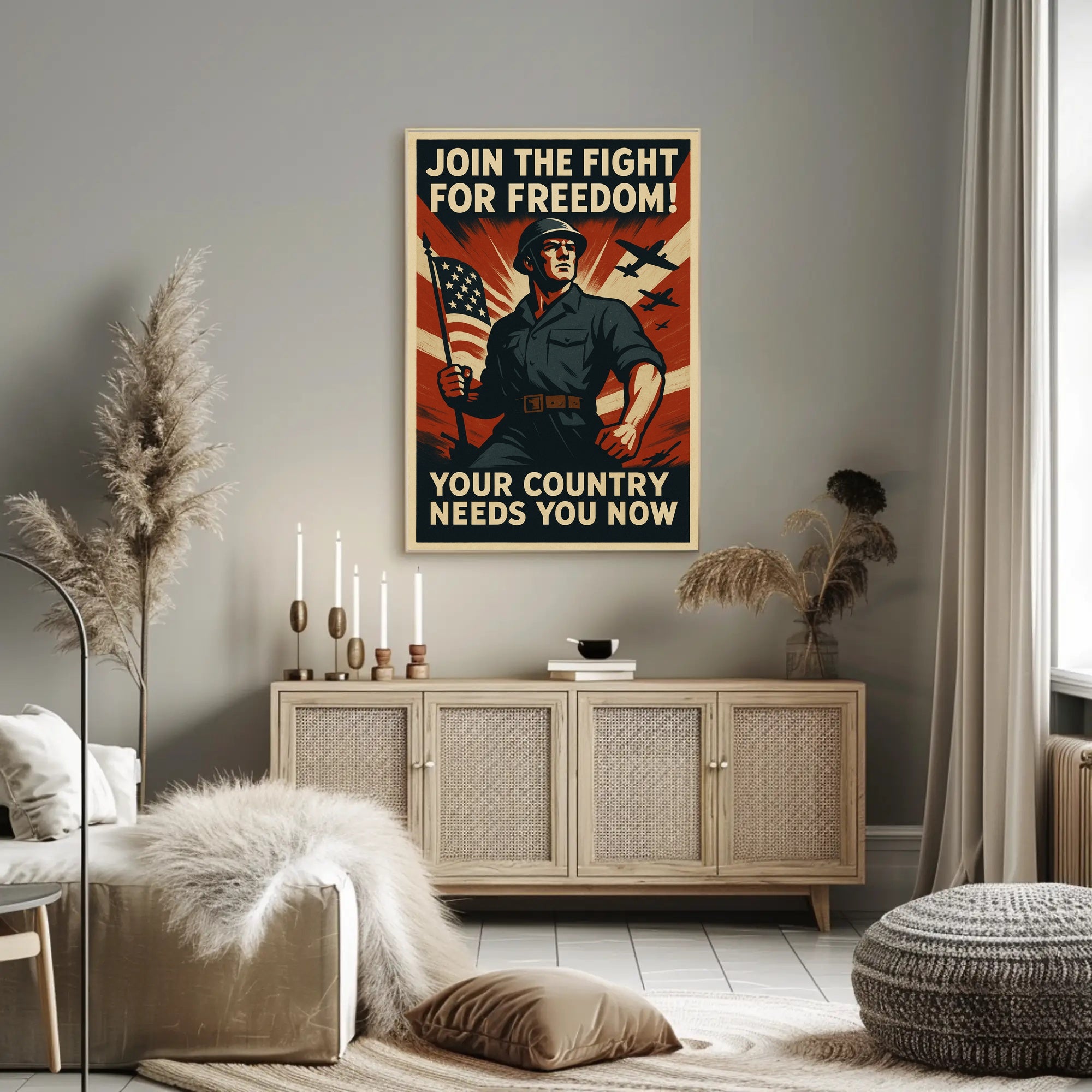 Patriotic Military Recruitment WWII Propaganda Poster PosterGoat