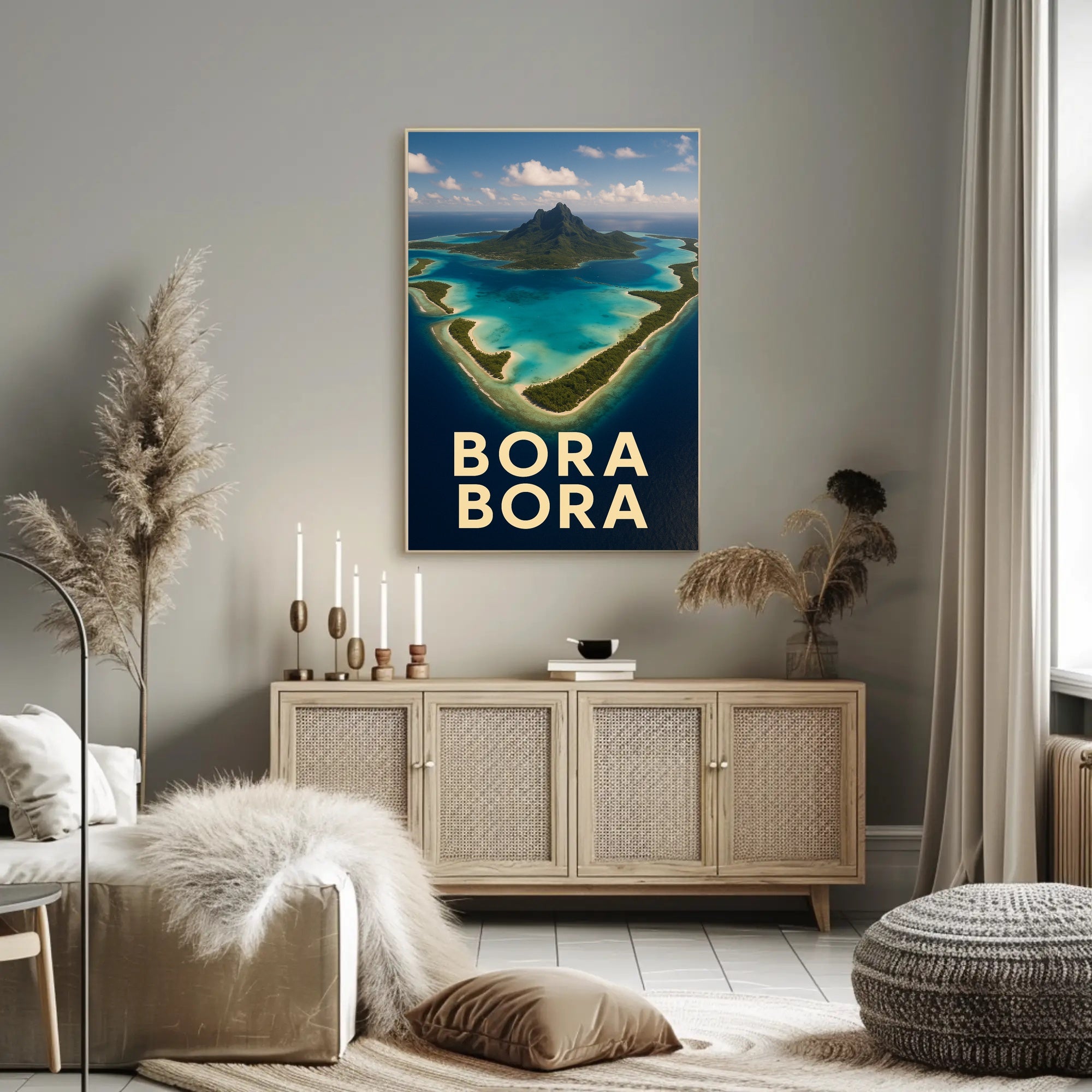 Bora Bora: Serene Aerial View Travel Poster PosterGoat