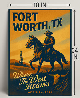 Fort Worth, TX Where the West Begins Poster PosterGoat