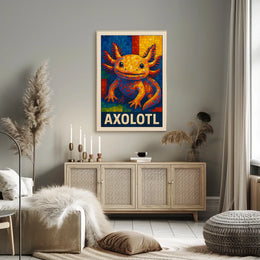 Axolotl Mosaic Art Poster