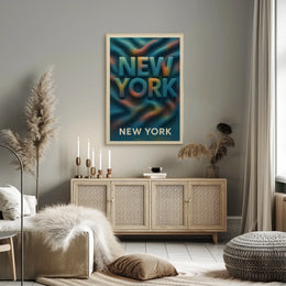 New York Vibes Poster City Skyline Print 18x24 Wall Art