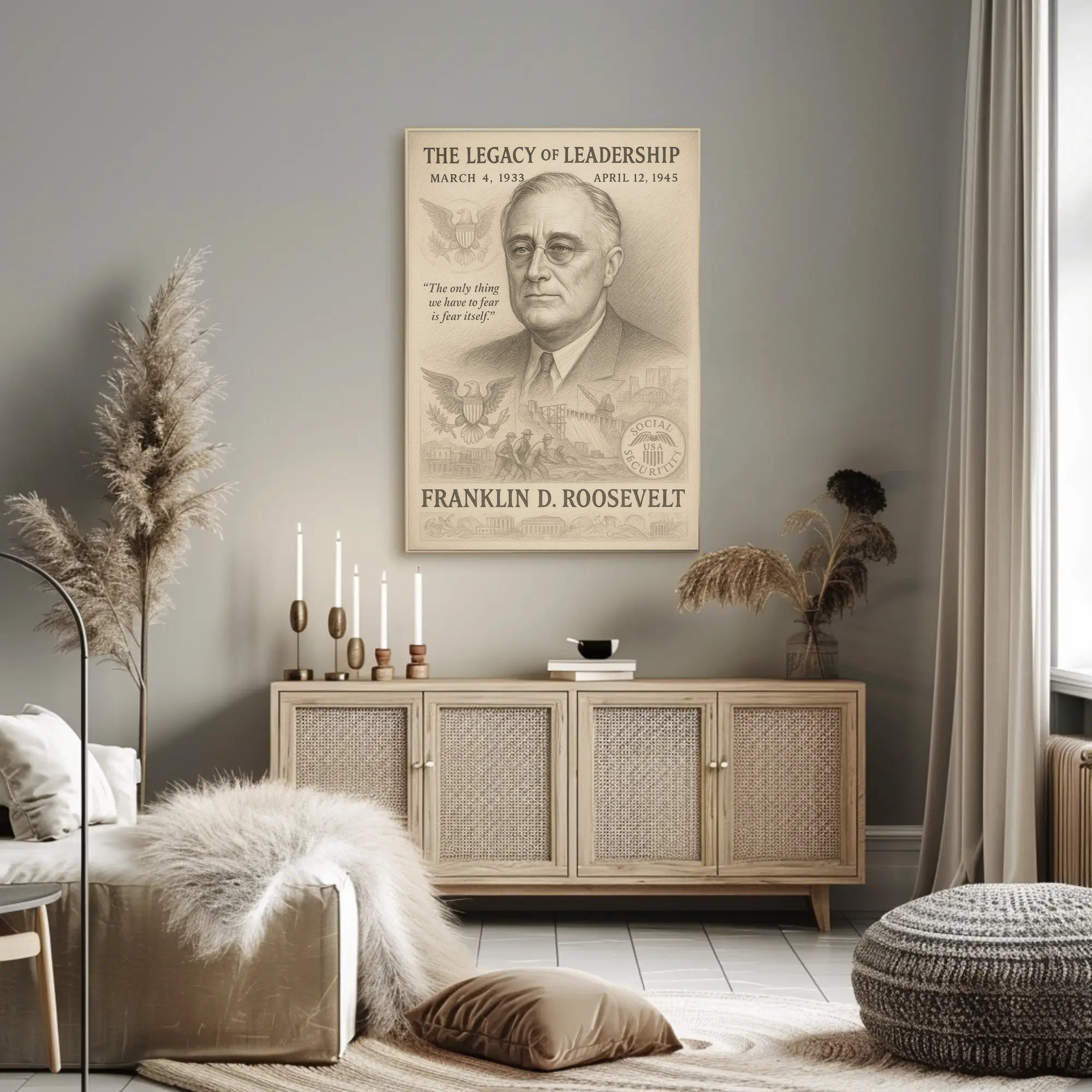 Franklin D. Roosevelt Legacy of Leadership Poster PosterGoat