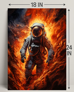 Astronaut In Flames Poster PosterGoat