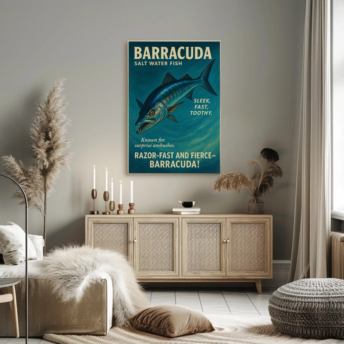 Barracuda Salt Water Fish Poster