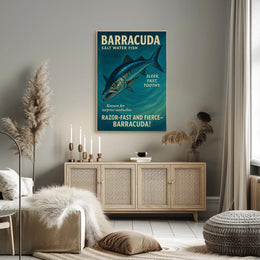 Barracuda Salt Water Fish Poster