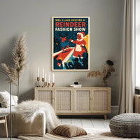 Reindeer Fashion Show: Retro Christmas Holiday Pop Culture Poster