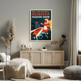 Reindeer Fashion Show: Retro Christmas Holiday Pop Culture Poster