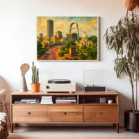 Urban Landscape with Monument Poster