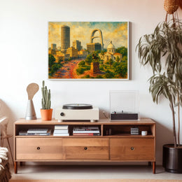Urban Landscape with Monument Poster