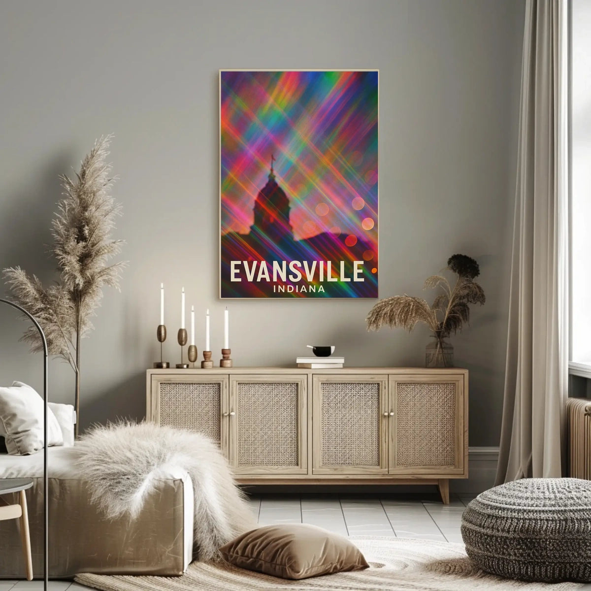 Evansville Indiana Scenic Travel Realism Poster