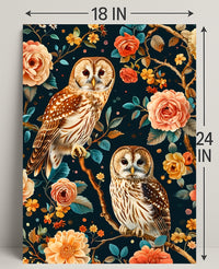 Owls And Blossoms William Morris Art Poster