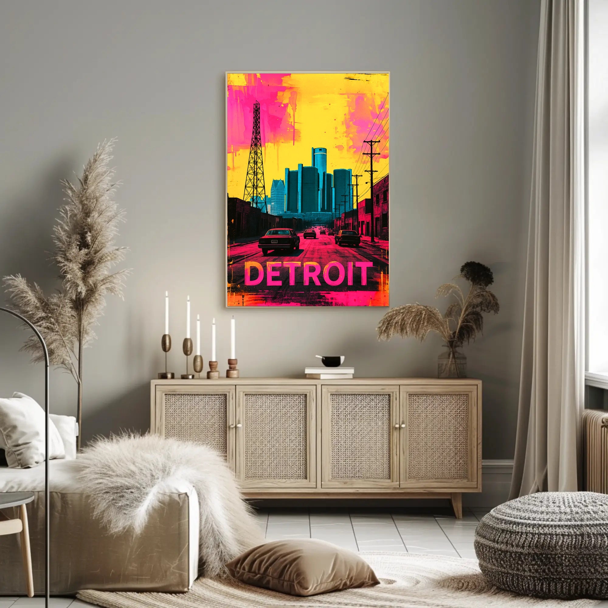Vibrant Detroit Poster PosterGoat