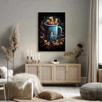 Cozy Holiday Mug: Whimsical Abstract or Artistic Poster