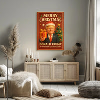 Festive Christmas Greeting Poster with Cartoon Santa Theme
