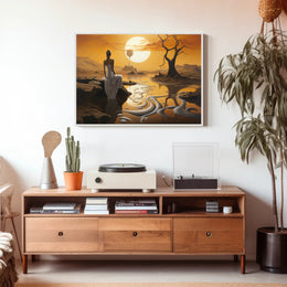 Surreal Landscape with Futuristic Structures Sci-Fi Poster