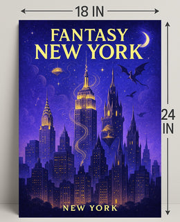 Fantasy New York Poster PosterGoat