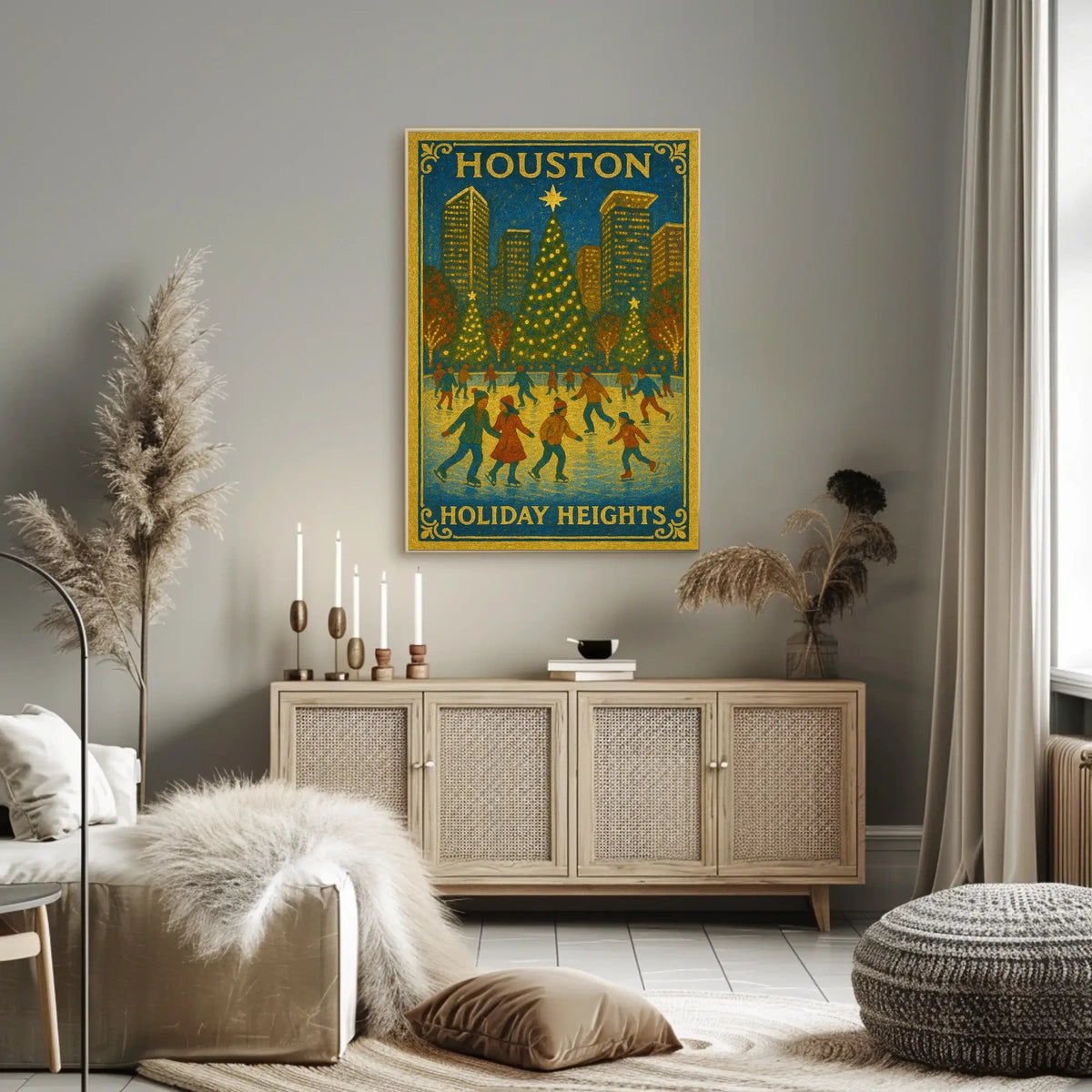 Houston Holiday Heights Poster