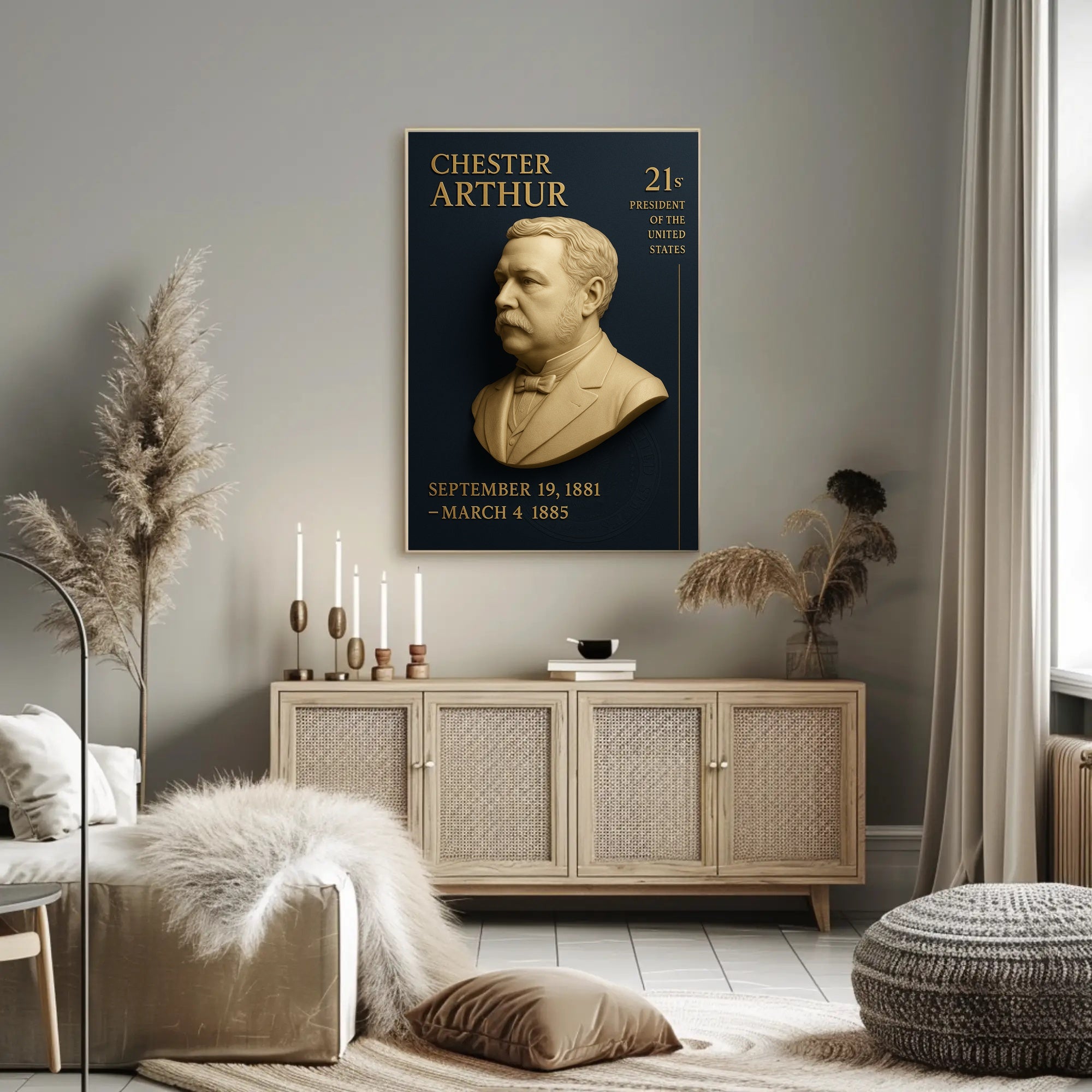 Chester A. Arthur Commemorative Vintage Presidential Poster PosterGoat