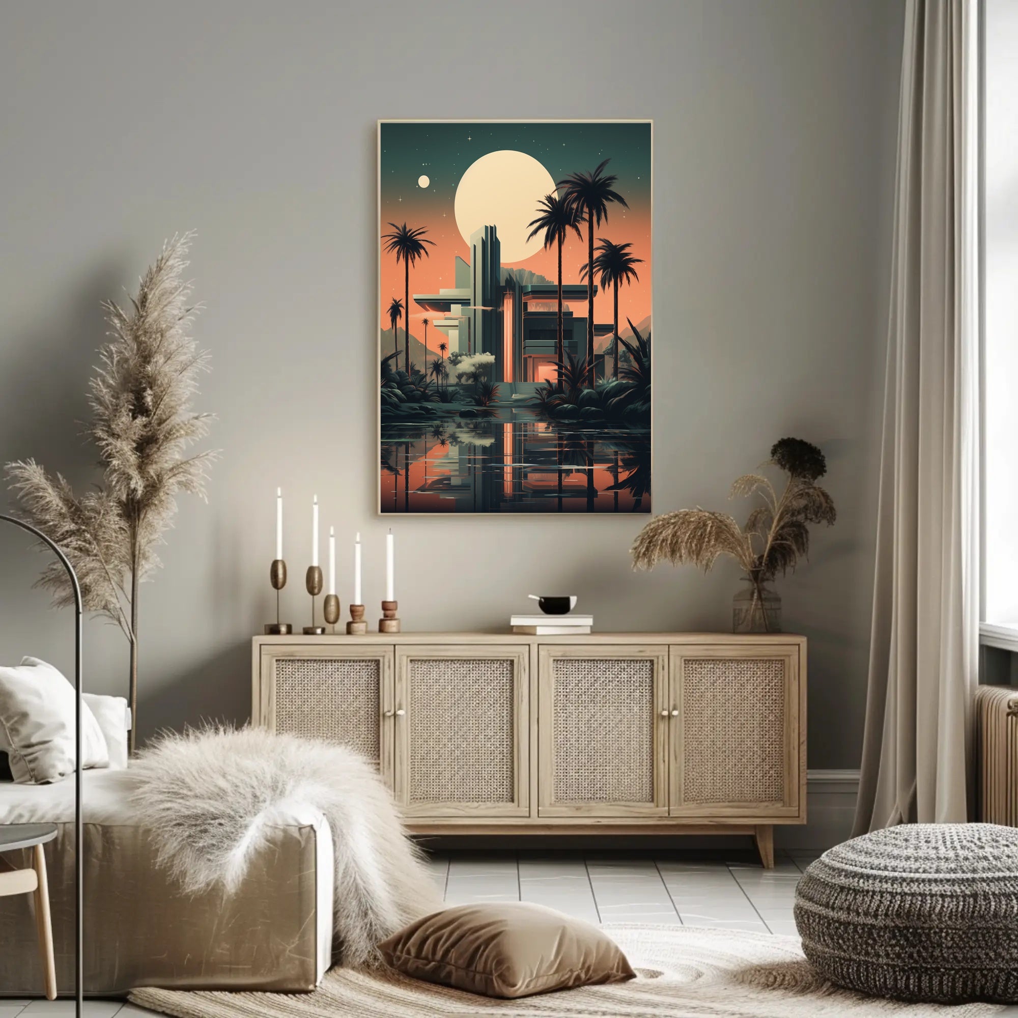 Futuristic Oasis Poster PosterGoat
