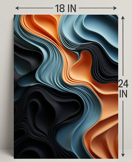 Abstract Waves Of Color Abstract Poster PosterGoat