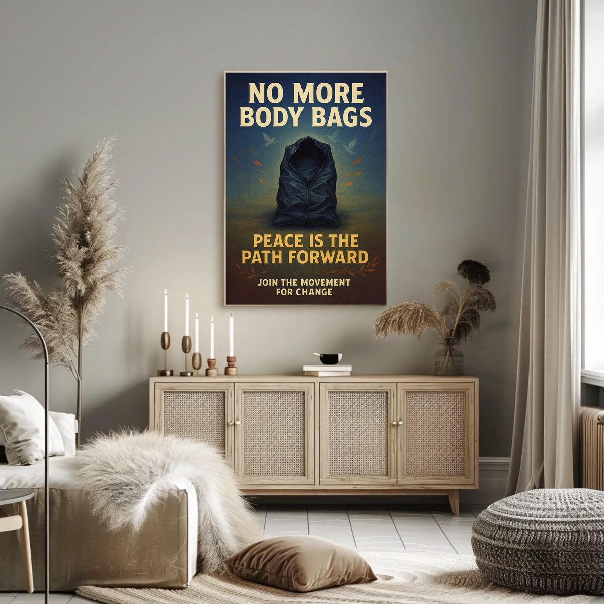 Peaceful Anti-War Poster: No More Body Bags