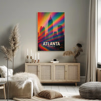 Atlanta Skyline Vibrant Pop Art Poster