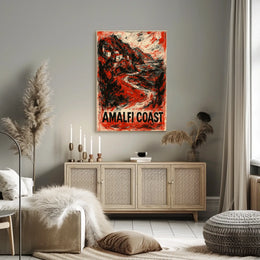Amalfi Coast Poster Wall Art Print 18x24 Coastal Decor