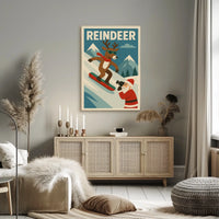 Reindeer On The Slopes Poster