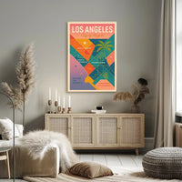 Vibrant Los Angeles Map Retro-Modern Travel Poster PosterGoat