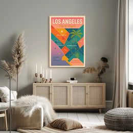 Vibrant Los Angeles Map Retro-Modern Travel Poster PosterGoat